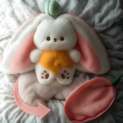 Детска играчка зайче, което спи и диша | STRAWBBIT